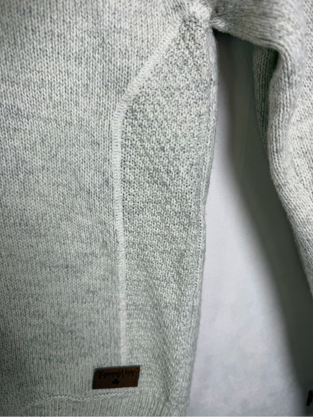 Emerald Isle Galway Mens 2XL Wool Blend Fisherman Sweater Gray Irish Grandpacore - Picture 5 of 12